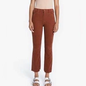 Mother Size 29 • The Hustler Ankle Fray Coconut Shell Orange Corduroy Pants.